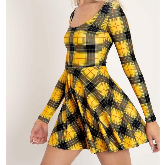 BM TARTAN GRUNGE TOASTIE LS SKATER DRESS - Picture 2 of 2
